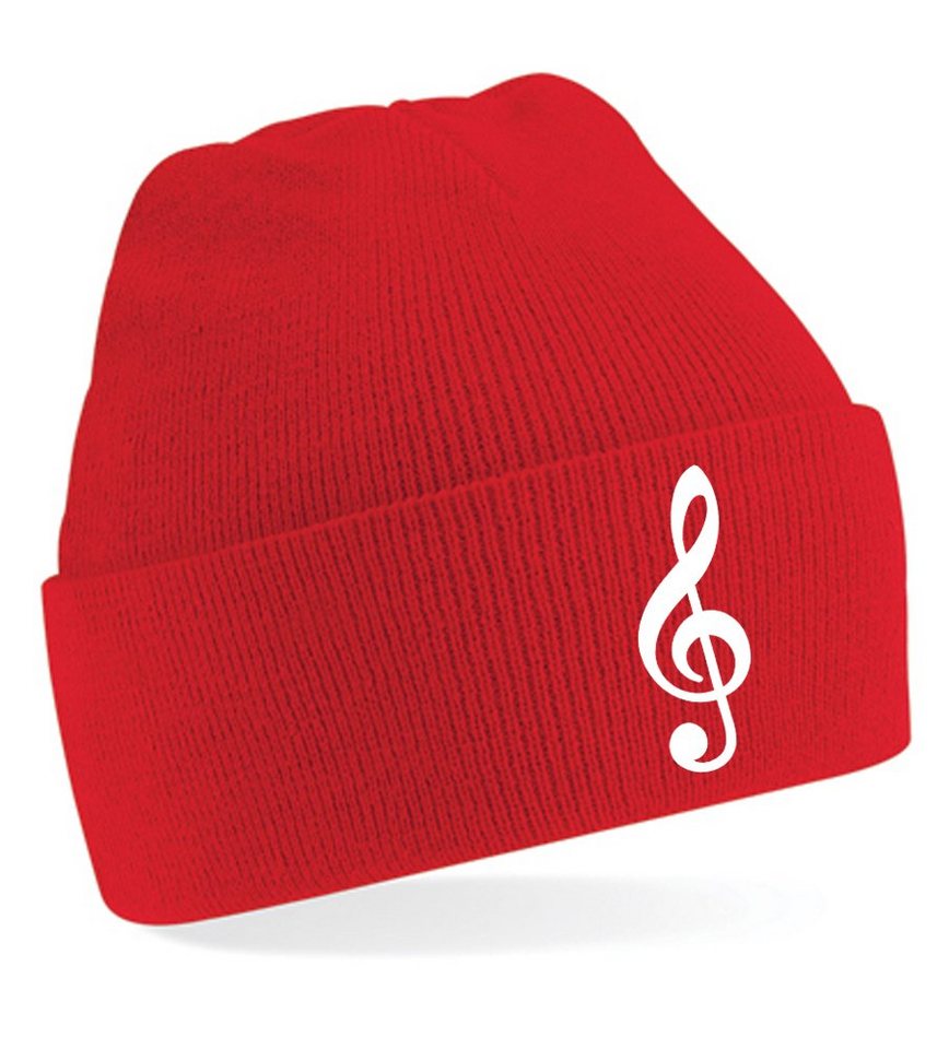 Blondie & Brownie Beanie Unisex Erwachsenen Mütze Musik Notenschlüßel von Blondie & Brownie