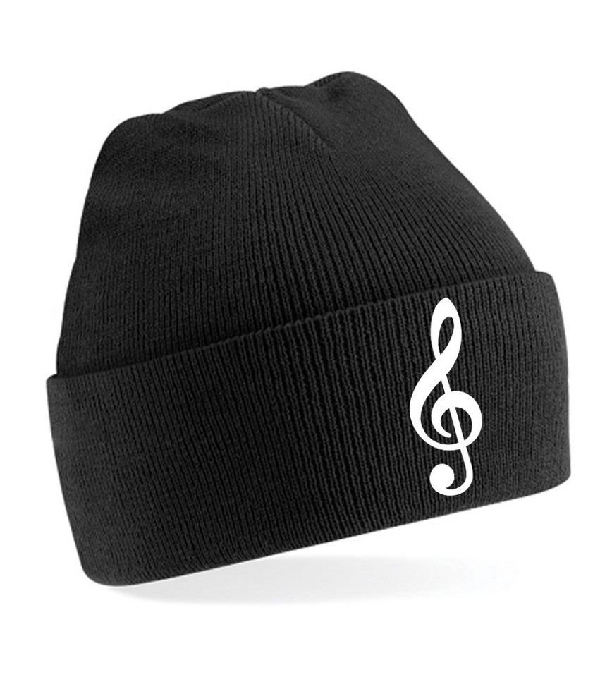 Blondie & Brownie Beanie Unisex Erwachsenen Mütze Musik Notenschlüßel von Blondie & Brownie