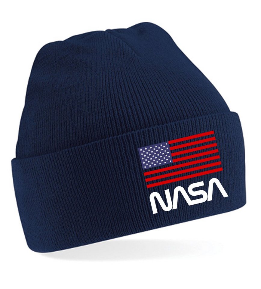 Blondie & Brownie Beanie Unisex Erwachsenen Mütze Nasa USA Astronaut Space Elon von Blondie & Brownie