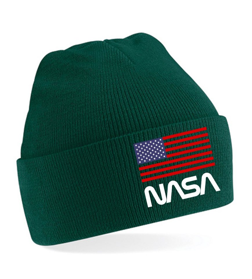 Blondie & Brownie Beanie Unisex Erwachsenen Mütze Nasa USA Astronaut Space Elon von Blondie & Brownie