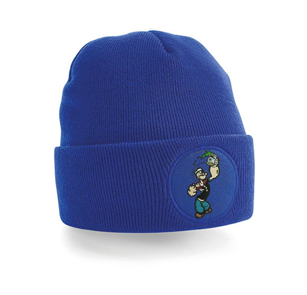 Blondie & Brownie Beanie Unisex Erwachsenen Mütze Popeye Stick Patch Spinat Stark Fitnes Gym von Blondie & Brownie