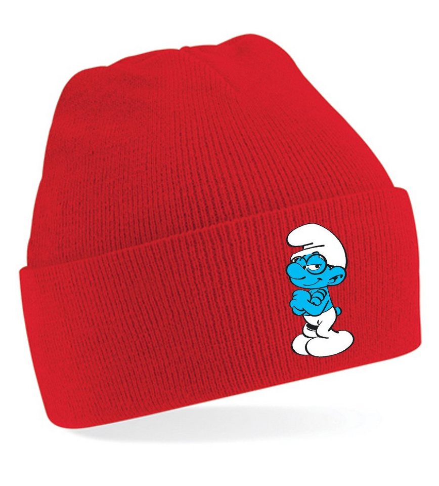 Blondie & Brownie Beanie Unisex Erwachsenen Mütze Schlaubi Schlumpf Schlümpfe von Blondie & Brownie