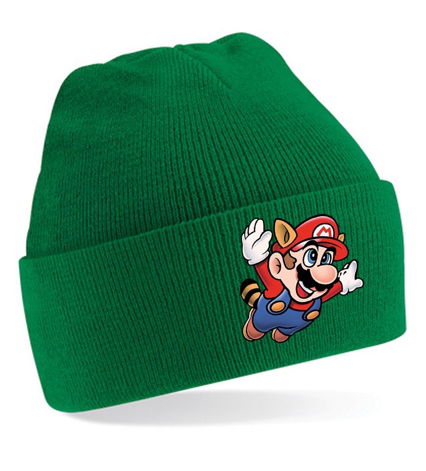 Blondie & Brownie Beanie Unisex Erwachsenen Mütze Super Mario Fligh Retro Konsole Gaming von Blondie & Brownie