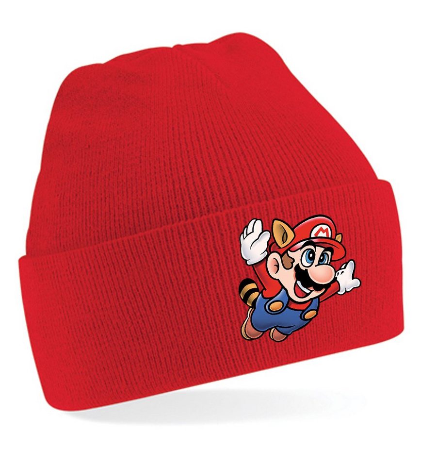 Blondie & Brownie Beanie Unisex Erwachsenen Mütze Super Mario Fligh Retro Konsole Gaming von Blondie & Brownie