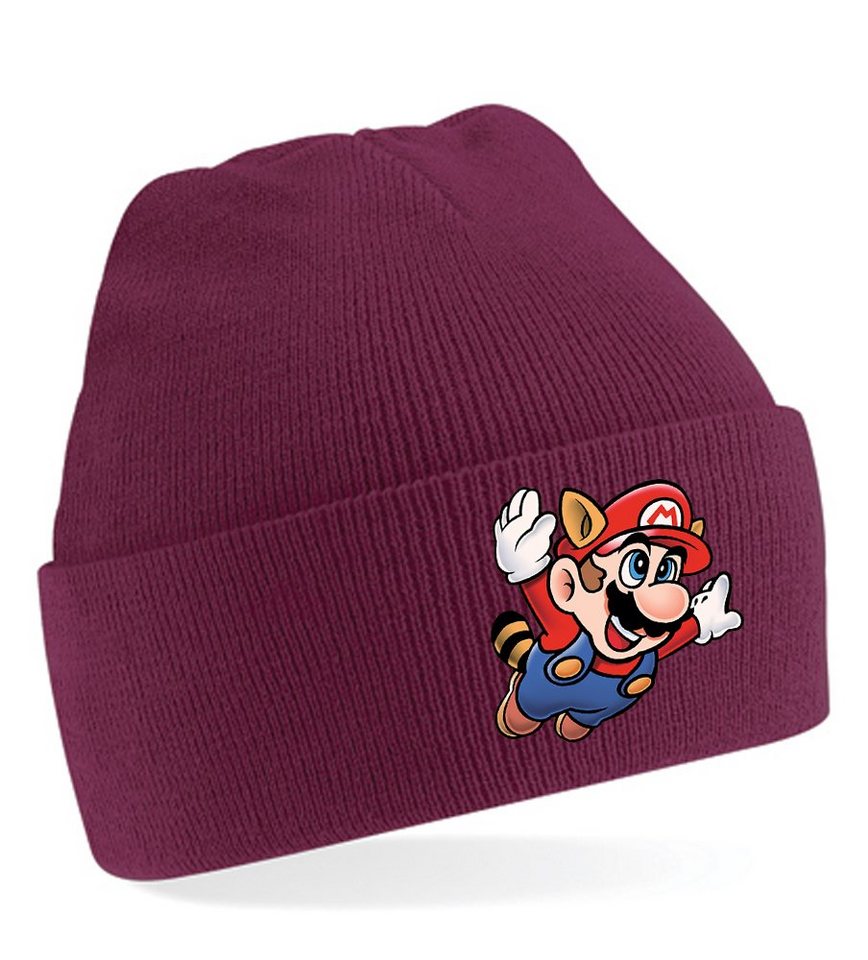 Blondie & Brownie Beanie Unisex Erwachsenen Mütze Super Mario Fligh Retro Konsole Gaming von Blondie & Brownie