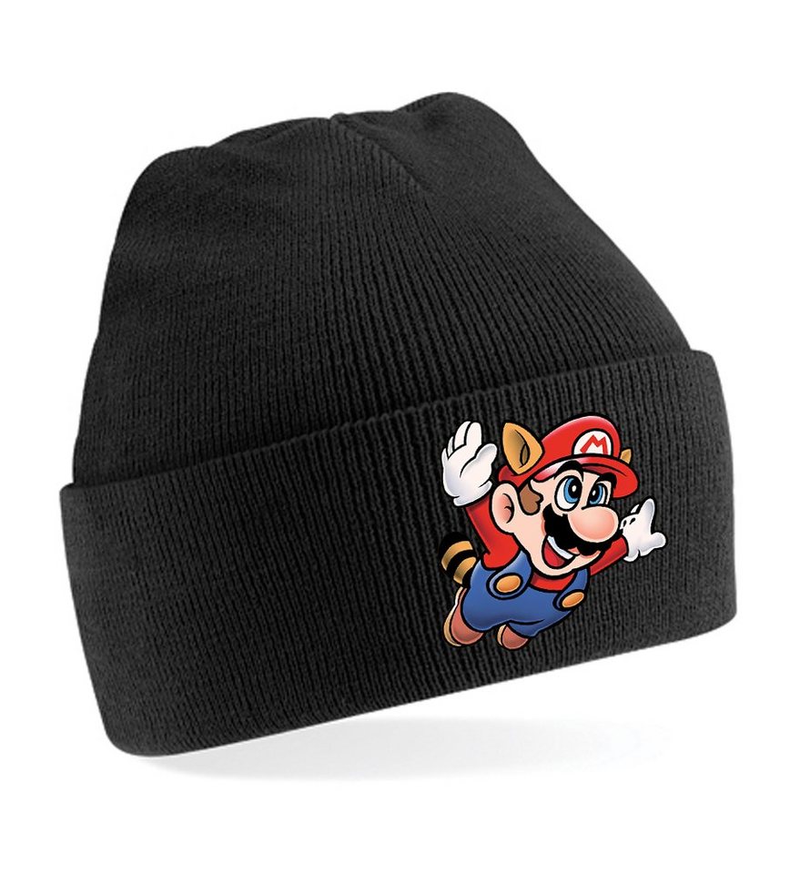 Blondie & Brownie Beanie Unisex Erwachsenen Mütze Super Mario Fligh Retro Konsole Gaming von Blondie & Brownie