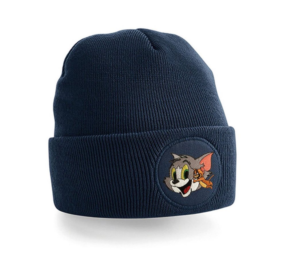 Blondie & Brownie Beanie Unisex Erwachsenen Mütze Tom Jerry Stick Patch Katze Maus Cartoon von Blondie & Brownie