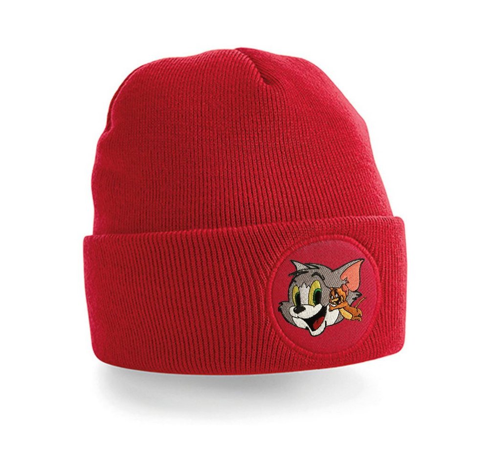 Blondie & Brownie Beanie Unisex Erwachsenen Mütze Tom Jerry Stick Patch Katze Maus Cartoon von Blondie & Brownie