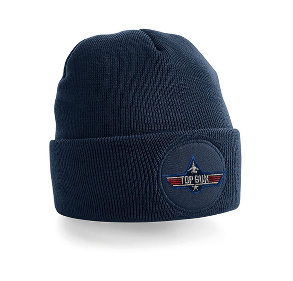 Blondie & Brownie Beanie Unisex Erwachsenen Mütze Top Gun Patch Stick Maverick Air Force USA von Blondie & Brownie