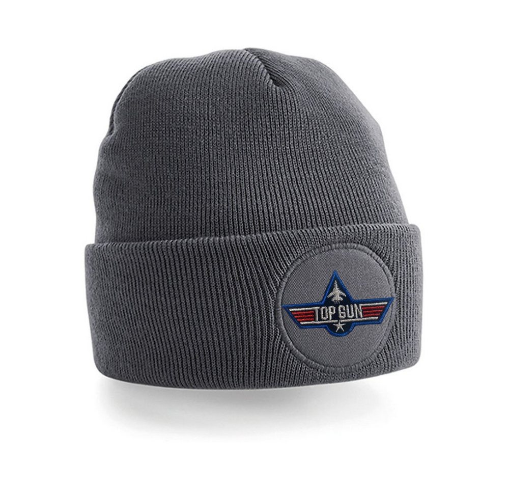 Blondie & Brownie Beanie Unisex Erwachsenen Mütze Top Gun Patch Stick Maverick Air Force USA von Blondie & Brownie