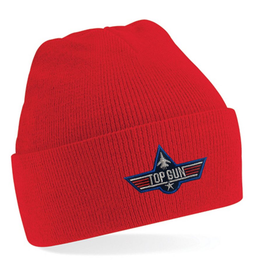 Blondie & Brownie Beanie Unisex Erwachsenen Mütze Top Gun Patch Stick Maverick Air Force USA von Blondie & Brownie