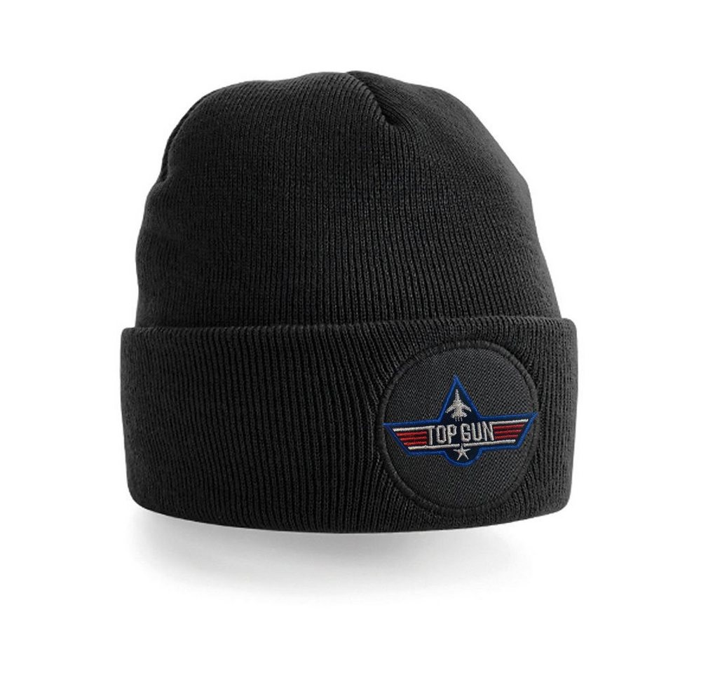 Blondie & Brownie Beanie Unisex Erwachsenen Mütze Top Gun Patch Stick Maverick Air Force USA von Blondie & Brownie