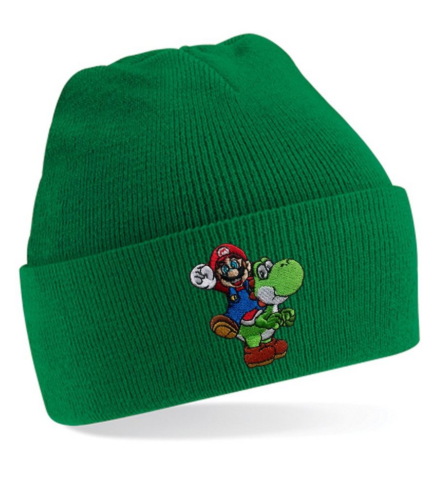 Blondie & Brownie Beanie Unisex Erwachsenen Mütze Yoshi & Mario Luigi Peach Super Retro Stick von Blondie & Brownie