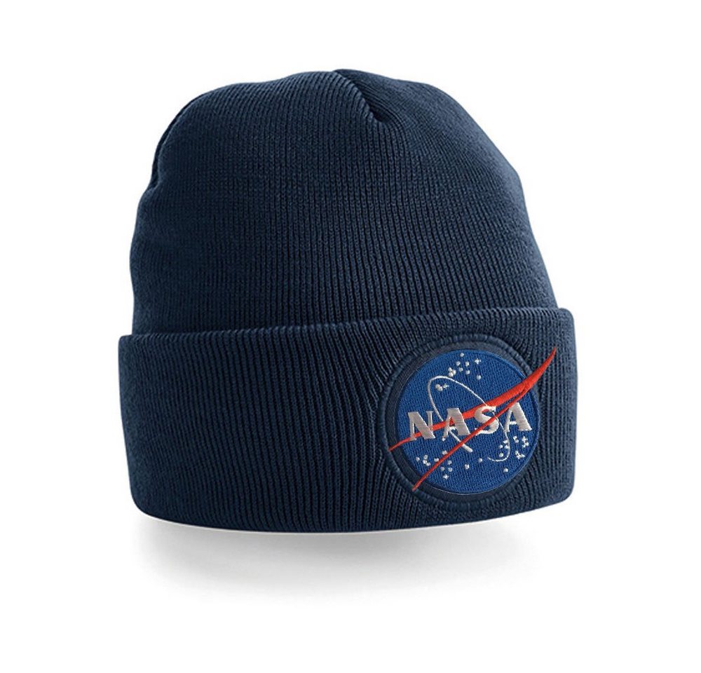 Blondie & Brownie Beanie Unisex Erwachsenen Nasa Stick Patch Apollo Astronaut Mars Mond X Space von Blondie & Brownie