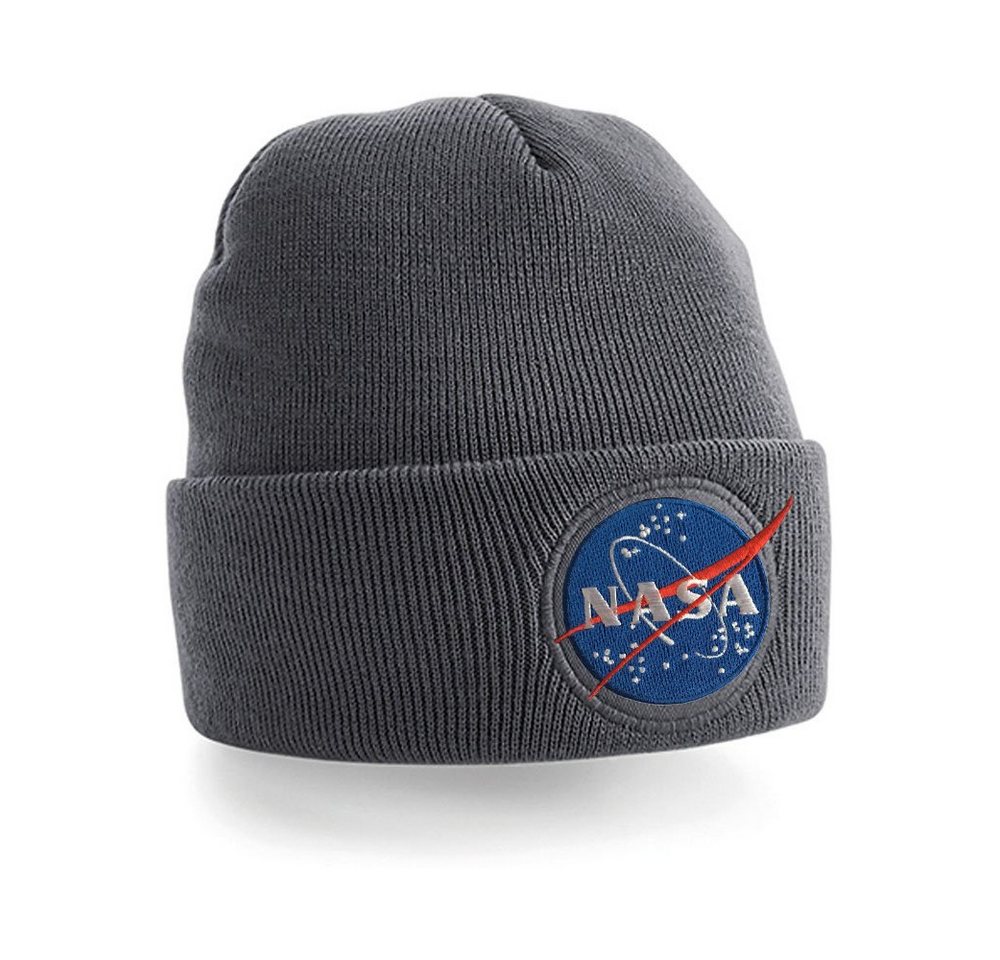 Blondie & Brownie Beanie Unisex Erwachsenen Nasa Stick Patch Apollo Astronaut Mars Mond X Space von Blondie & Brownie