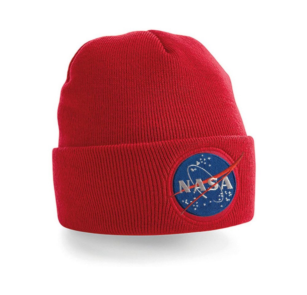 Blondie & Brownie Beanie Unisex Erwachsenen Nasa Stick Patch Apollo Astronaut Mars Mond X Space von Blondie & Brownie