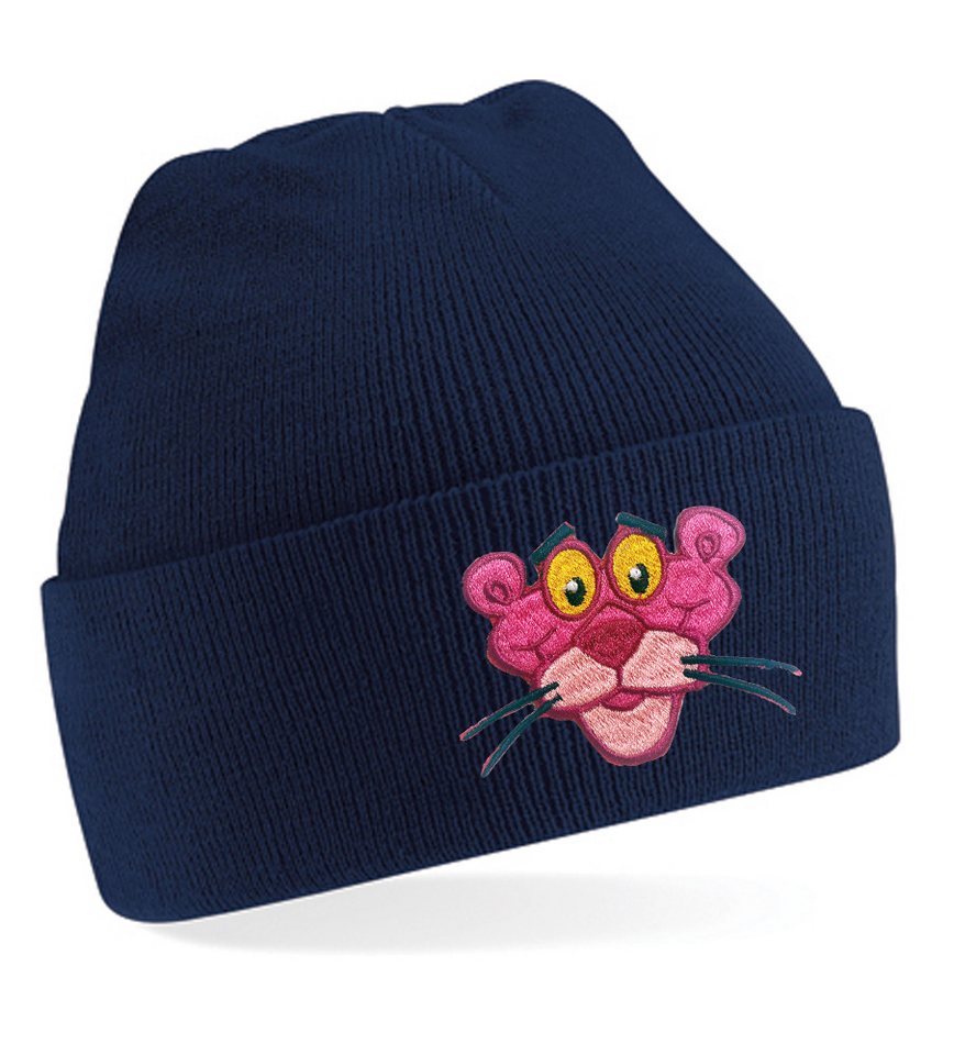 Blondie & Brownie Beanie Unisex Erwachsenen Pink Panther Paulchen Stick Patch Rosarote von Blondie & Brownie