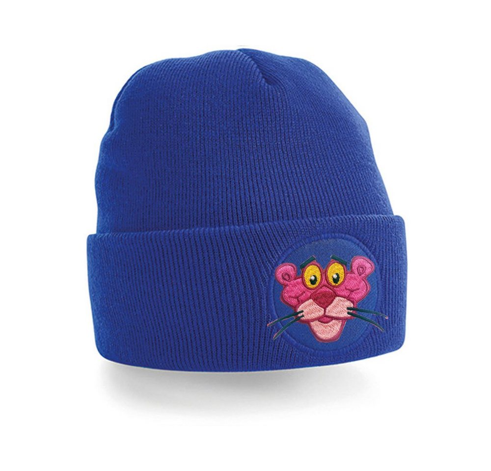 Blondie & Brownie Beanie Unisex Erwachsenen Pink Panther Paulchen Stick Patch Rosarote von Blondie & Brownie