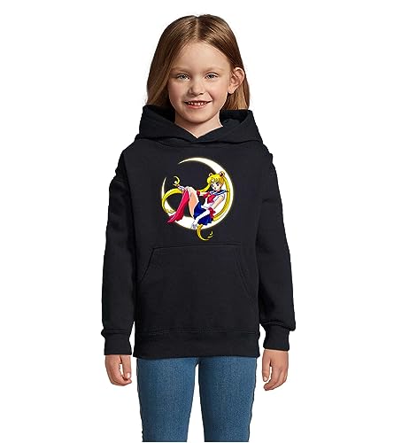 Blondie & Brownie Fun Kinder Hoodie Pullover Sailor Moon, Navyblau, 118/128, 8 Jahre von Blondie & Brownie