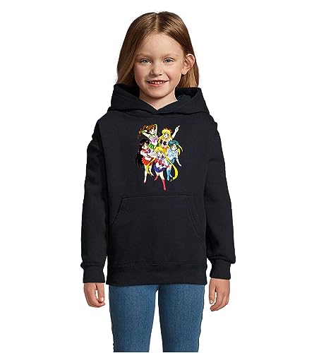 Blondie & Brownie Fun Kinder Hoodie Pullover Sailor Moon Friends, Navyblau, 118/128, 8 Jahre von Blondie & Brownie