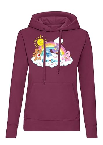 Blondie & Brownie Glücksbärchis Sun Damen Hoodie Pullover Burgund Gr.S von Blondie & Brownie