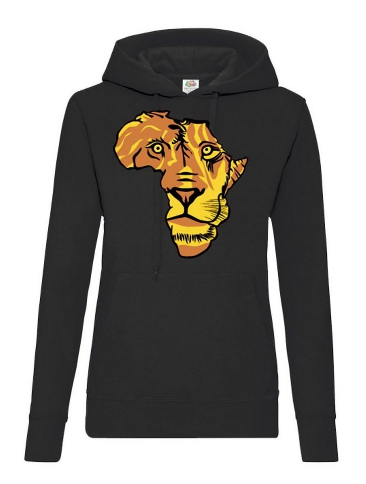 Blondie & Brownie Hoodie Damen African Lion Afrika Löwe Raubkatze Kontinent Katze mit Kapuze von Blondie & Brownie