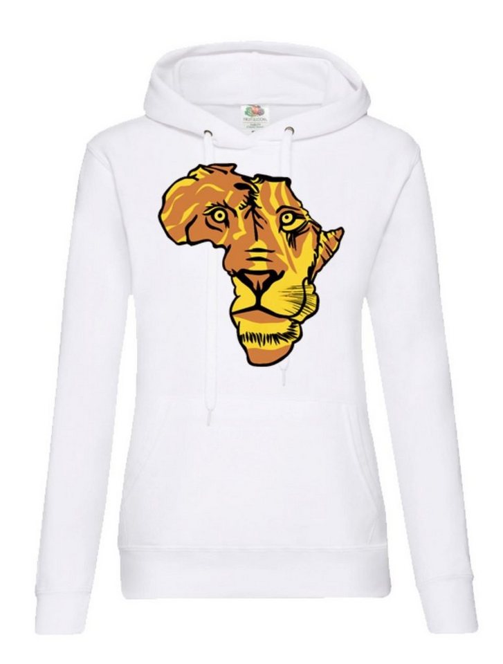 Blondie & Brownie Hoodie Damen African Lion Afrika Löwe Raubkatze Kontinent Katze mit Kapuze von Blondie & Brownie