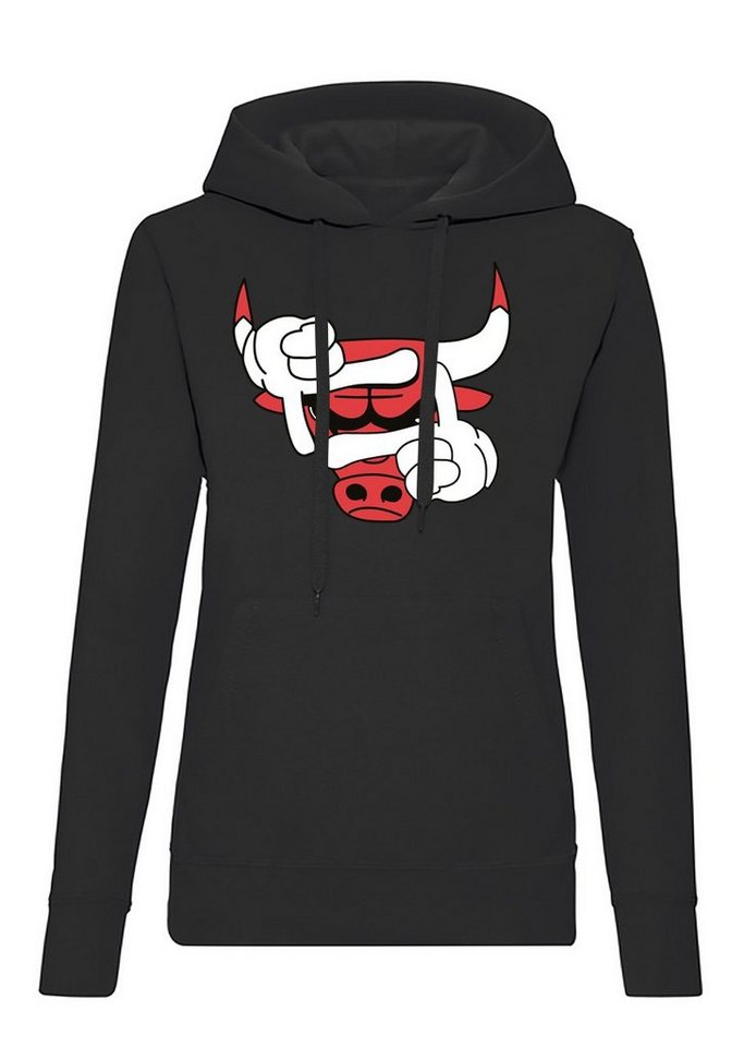 Blondie & Brownie Hoodie Damen Bulls Eye Auge Stier Bullen Pullover mit Kapuze von Blondie & Brownie