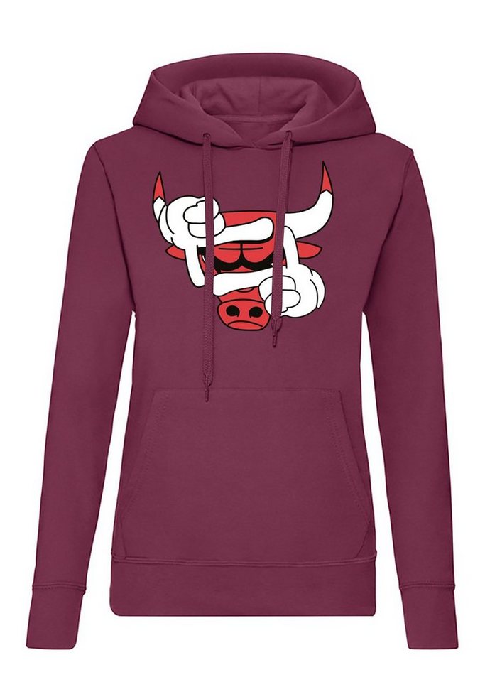 Blondie & Brownie Hoodie Damen Bulls Eye Auge Stier Bullen Pullover mit Kapuze von Blondie & Brownie