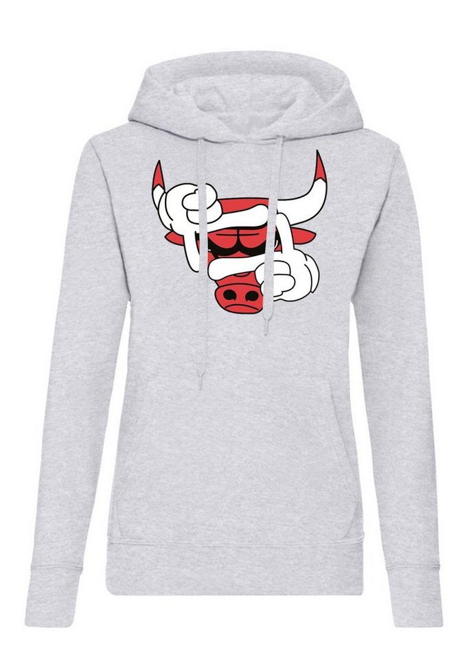 Blondie & Brownie Hoodie Damen Bulls Eye Auge Stier Bullen Pullover mit Kapuze von Blondie & Brownie