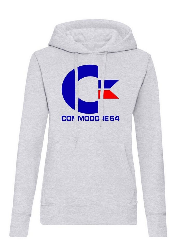 Blondie & Brownie Hoodie Damen Commodore 64 Konsole Amige Super Retro Mit Kapuze von Blondie & Brownie