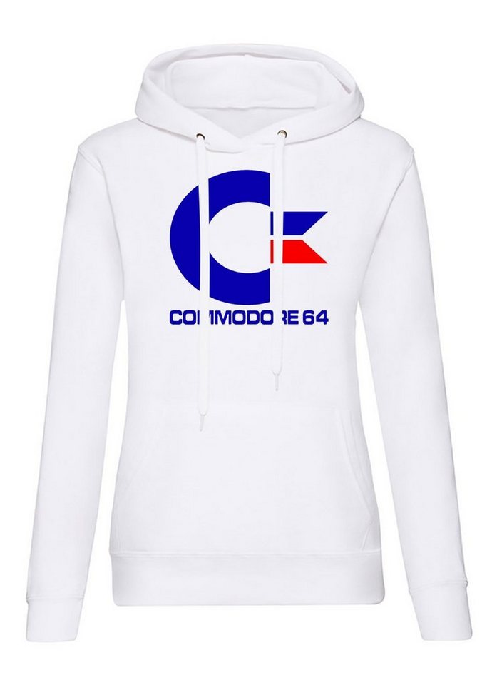 Blondie & Brownie Hoodie Damen Commodore 64 Konsole Amige Super Retro Mit Kapuze von Blondie & Brownie