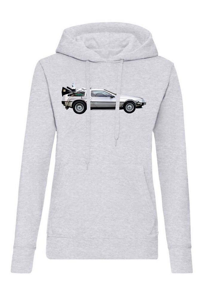 Blondie & Brownie Hoodie Damen Delorean Auto Zukunftsreise Zukunft Zeitmaschine mit Kapuze von Blondie & Brownie