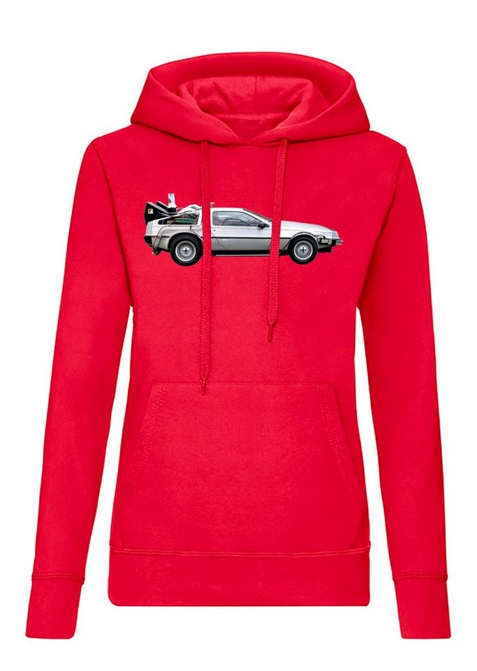 Blondie & Brownie Hoodie Damen Delorean Auto Zukunftsreise Zukunft Zeitmaschine mit Kapuze von Blondie & Brownie