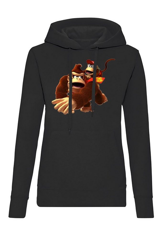 Blondie & Brownie Hoodie Damen Donkey Diddy Kong Spiele Konsole Nerd Super Retro mit Kapuze von Blondie & Brownie