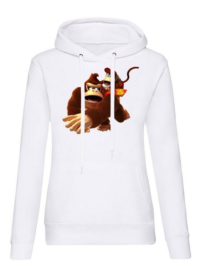 Blondie & Brownie Hoodie Damen Donkey Diddy Kong Spiele Konsole Nerd Super Retro mit Kapuze von Blondie & Brownie