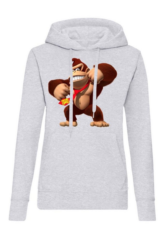 Blondie & Brownie Hoodie Damen Donkey Kong Gorilla Affe Retro Konsole mit Kapuze von Blondie & Brownie