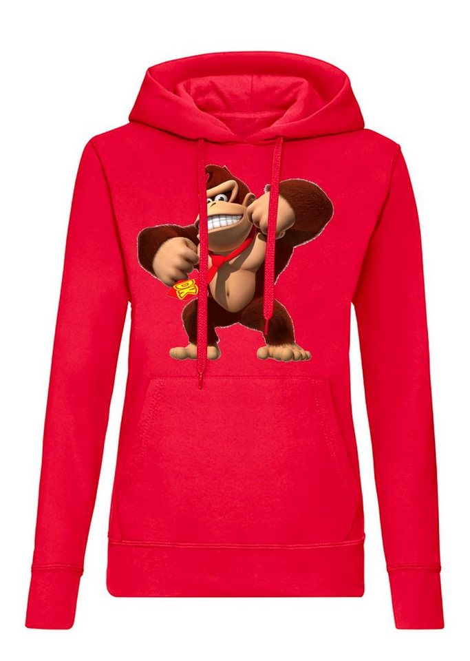 Blondie & Brownie Hoodie Damen Donkey Kong Gorilla Affe Retro Konsole mit Kapuze von Blondie & Brownie