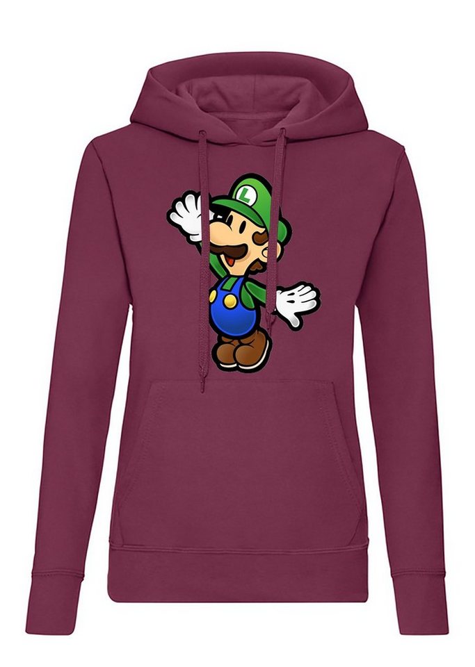 Blondie & Brownie Hoodie Damen Luigi Retro Konsole Mario Peach Yoshi Gaming mit Kapuze von Blondie & Brownie