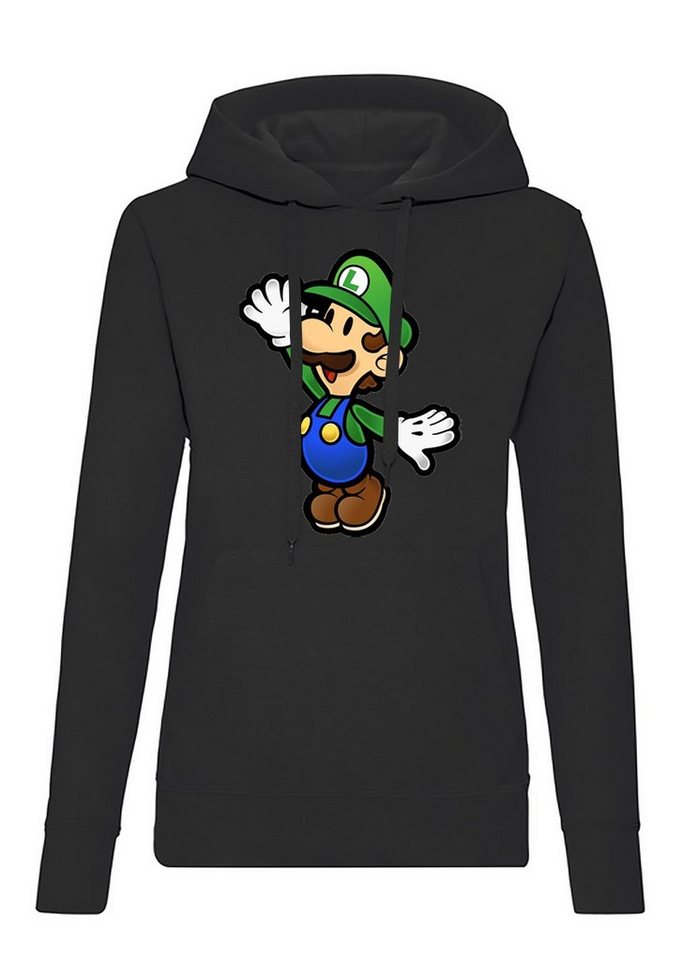 Blondie & Brownie Hoodie Damen Luigi Retro Konsole Mario Peach Yoshi Gaming mit Kapuze von Blondie & Brownie