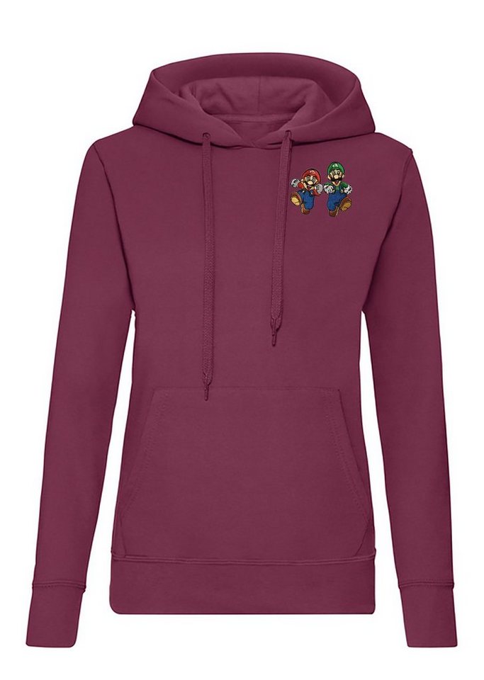 Blondie & Brownie Hoodie Damen Mario & Luigi Peach Konsole Super Retro mit Kapuze von Blondie & Brownie