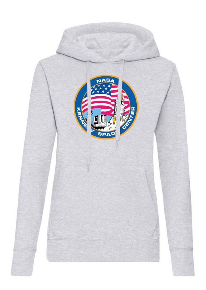 Blondie & Brownie Hoodie Damen NASA Kennedy Space Center Rakete Sterne Elon X mit Kapuze von Blondie & Brownie