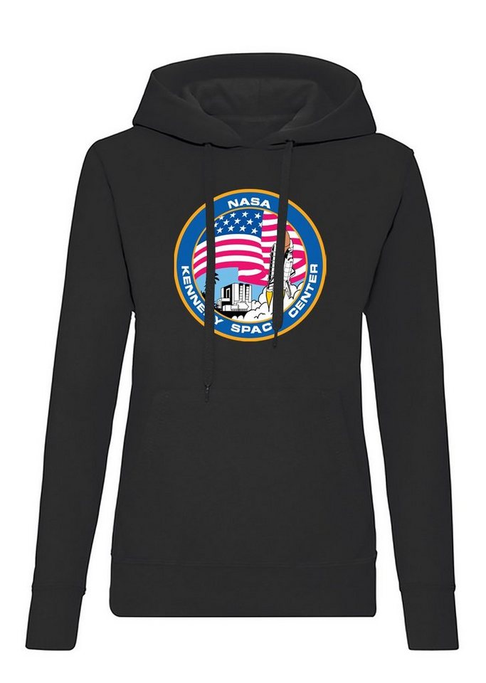 Blondie & Brownie Hoodie Damen NASA Kennedy Space Center Rakete Sterne Elon X mit Kapuze von Blondie & Brownie