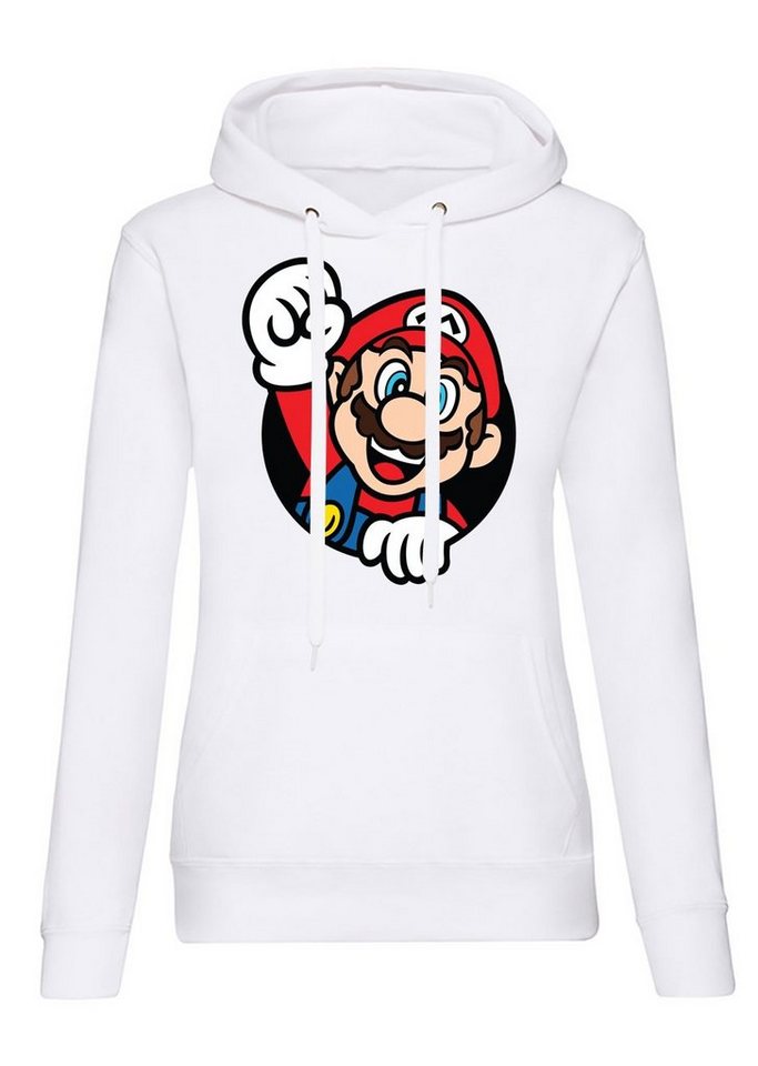 Blondie & Brownie Hoodie Damen Super Mario Faust Konsole Gamer Gaming Spiel Retro mit Kapuze von Blondie & Brownie