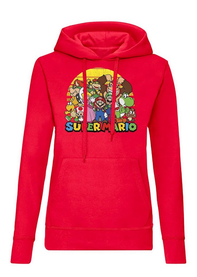 Blondie & Brownie Hoodie Damen Super Mario Sun Apocalypse Luigi Retro Konsole mit Kapuze von Blondie & Brownie