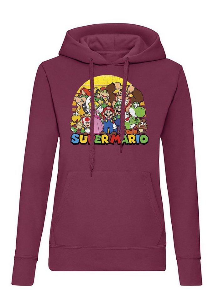 Blondie & Brownie Hoodie Damen Super Mario Sun Apocalypse Luigi Retro Konsole mit Kapuze von Blondie & Brownie