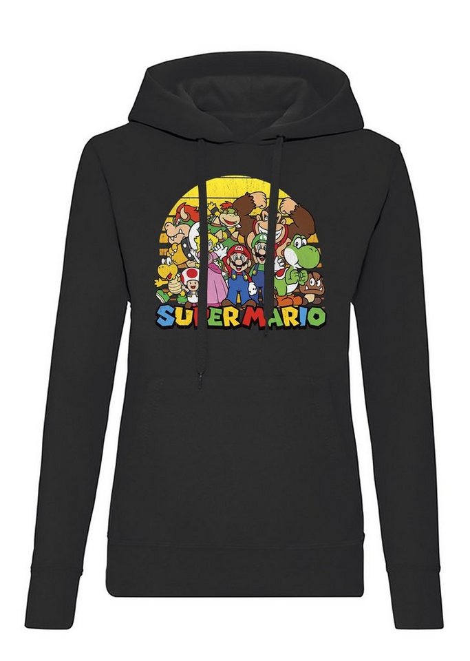 Blondie & Brownie Hoodie Damen Super Mario Sun Apocalypse Luigi Retro Konsole mit Kapuze von Blondie & Brownie