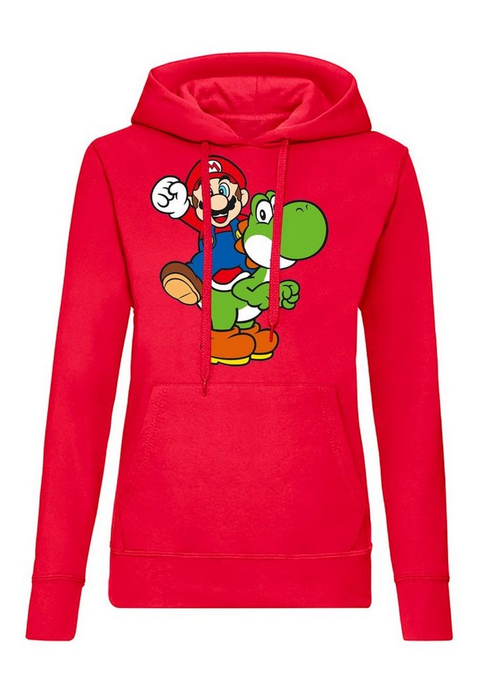 Blondie & Brownie Hoodie Damen Yoshi & Mario Gaming Geek Konsole Retro Luigi mit Kaputze von Blondie & Brownie