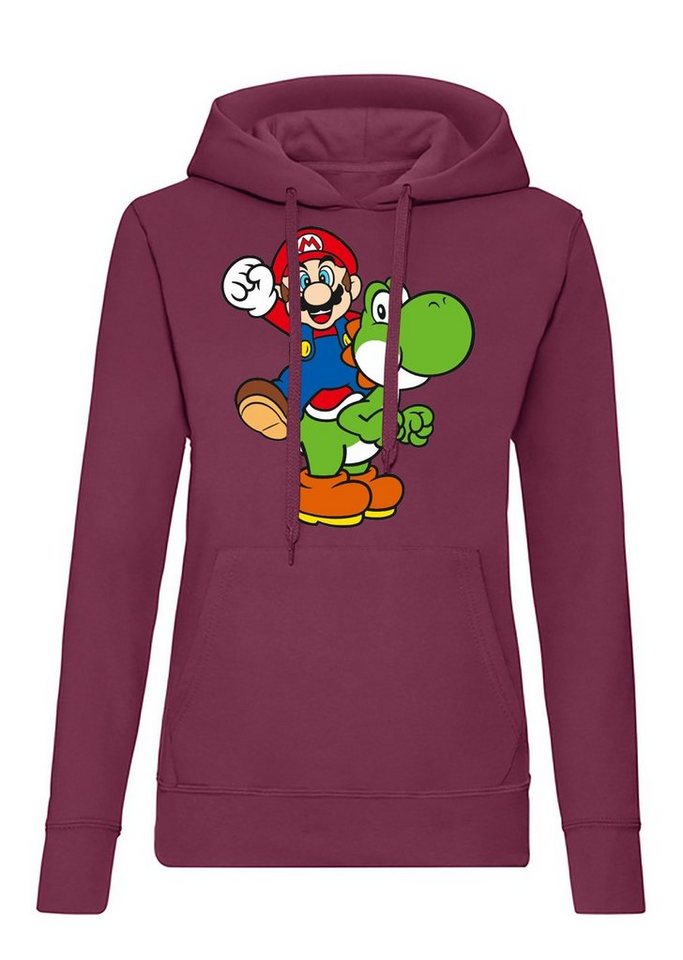 Blondie & Brownie Hoodie Damen Yoshi & Mario Gaming Geek Konsole Retro Luigi mit Kaputze von Blondie & Brownie