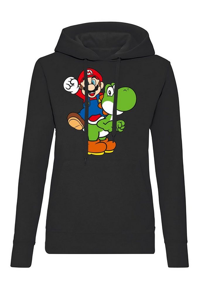 Blondie & Brownie Hoodie Damen Yoshi & Mario Gaming Geek Konsole Retro Luigi mit Kaputze von Blondie & Brownie